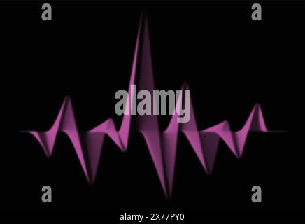 Elemento astratto a onde mezzitoni per la progettazione. Equalizzatore digitale di traccia di frequenza, onda sonora di movimento, ritmo del battito cardiaco. Linea ondulata tratteggiata vettoriale attivata Illustrazione Vettoriale