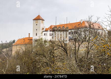 Castello di Bitov nella regione di Znojmo in Moravia meridionale, Repubblica Ceca, Europa. Foto Stock