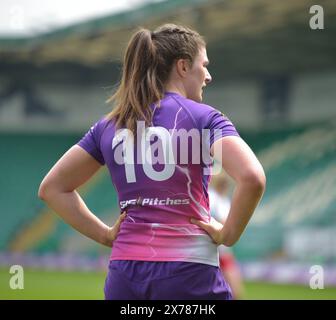 NORTHAMPTON, INGHILTERRA - domenica 18- maggio-2024:Helen Nelson di Northampton durante la partita di rugby femminile di Allianz Premiership tra Loughborough Lightning e Harlequins Womens al Franklin's Gardens il 18 maggio-2024: A Northampton, Inghilterra . Crediti: PATRICK ANTHONISZ/Alamy Live News Foto Stock