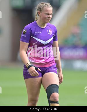 NORTHAMPTON, INGHILTERRA - domenica 18- maggio-2024: Lia Green di Northampton durante la partita di rugby femminile di Allianz Premiership tra Loughborough Lightning e Harlequins Womens al Franklin's Gardens il 18 maggio-2024: A Northampton, Inghilterra . Crediti: PATRICK ANTHONISZ/Alamy Live News Foto Stock