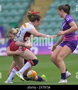 NORTHAMPTON, INGHILTERRA - domenica 18- maggio-2024: Allianz Premiership Women's Rugby match tra Loughborough Lightning e Harlequins Womens al Franklin's Gardens il 18 maggio-2024: A Northampton, Inghilterra . Crediti: PATRICK ANTHONISZ/Alamy Live News Foto Stock