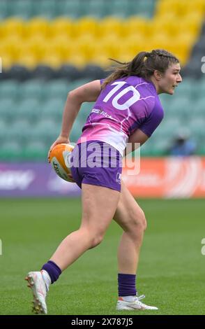 NORTHAMPTON, INGHILTERRA - domenica 18- maggio-2024:Helen Nelson di Northampton durante la partita di rugby femminile di Allianz Premiership tra Loughborough Lightning e Harlequins Womens al Franklin's Gardens il 18 maggio-2024: A Northampton, Inghilterra . Crediti: PATRICK ANTHONISZ/Alamy Live News Foto Stock