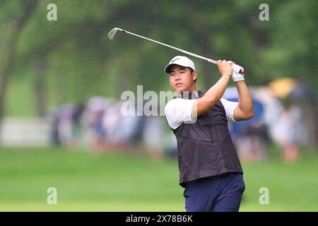 Kim Joo-hyung della Corea del Sud in azione durante la seconda giornata del campionato PGA 2024 al Valhalla Golf Club il 17 maggio 2024 a Louisville, Kentucky. Foto Stock