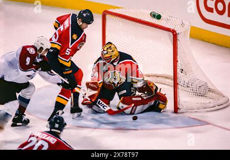 John Vanbiesbrouck, portiere dei Florida Panthers durante le finali della Stanley Cup 1996. Foto Stock