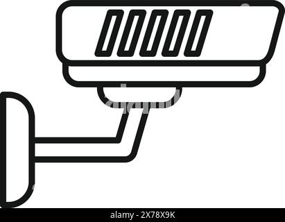 Immagine dell'icona di una telecamera di sicurezza per la sorveglianza e la sicurezza, isolata su uno sfondo bianco Illustrazione Vettoriale