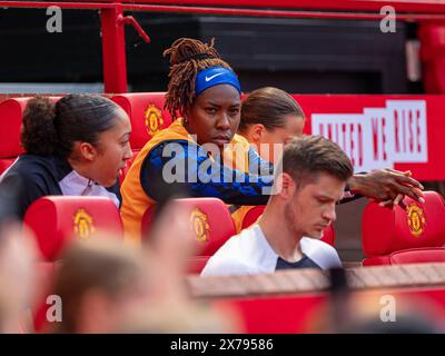 Old Trafford Stadium, Regno Unito. 18 maggio 2024. Kadeisha Buchanan (26 Chelsea) in panchina durante la Barclays Women Super League tra Manchester United e Chelsea all'Old Trafford Stadium di Manchester, Inghilterra 18 maggio 2024 | foto: Jayde Chamberlain/SPP. Jayde Chamberlain/SPP (Jayde Chamberlain/SPP) credito: SPP Sport Press Photo. /Alamy Live News Foto Stock