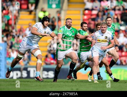 Leicester, Regno Unito. 18 maggio 2024. Gallagher Premiership Rugby match tra Leicester Tigers ed Exeter Chiefs al Welford Road Stadium di Leicester, Regno Unito, il 18 maggio 2024. Foto di Mark Dunn. Solo per uso editoriale, licenza richiesta per uso commerciale. Non utilizzare in scommesse, giochi o pubblicazioni di singoli club/campionato/giocatori. Crediti: UK Sports Pics Ltd/Alamy Live News Foto Stock