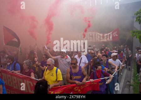 Manifestazione nazionale dei lavoratori della GKN a campi Bisenzio a Firenze 18 maggio 2024. Foto Stock