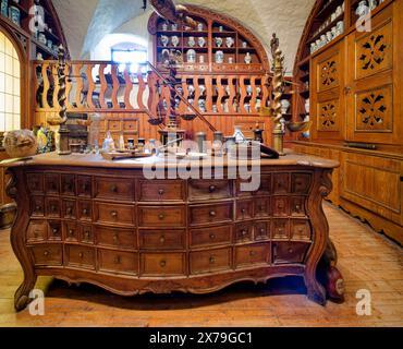 Museo tedesco della Farmacia nel castello di Heidelberg, Heidelberg, Baden-Wuerttemberg, Germania Foto Stock
