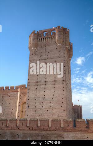 Castello di La Mota, costruito del XII secolo, Medina del Campo, Valladolid, Spagna Foto Stock