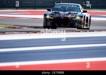 Le Americhe. 18 maggio 2024. Samantha Tan (38) con ST Racing nella gara di qualificazione di prima mattina della BMW M4 GT3 al Fanatec GT World Challenge America, Circuit of the Americas. Austin, Texas. Mario Cantu/CSM/Alamy Live News Foto Stock