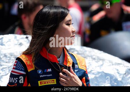 Le Americhe. 18 maggio 2024. Samantha Tan (38) con ST Racing nella BMW M4 GT3 si prepara all'inizio di gara 1 al Fanatec GT World Challenge America, Circuit of the Americas. Austin, Texas. Mario Cantu/CSM/Alamy Live News Foto Stock