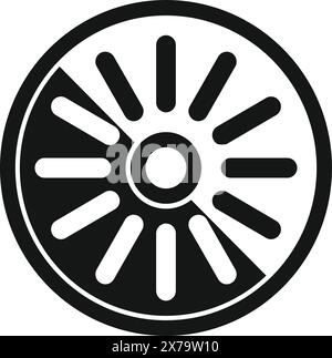 Illustrazione vettoriale della silhouette del cerchione di un'auto adatta per icone, loghi e grafica Illustrazione Vettoriale