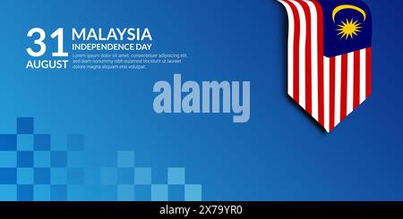 Malaysia Independence Day background per presentazione e design di striscioni Illustrazione Vettoriale