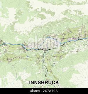 Innsbruck, Austria cartina poster art Illustrazione Vettoriale