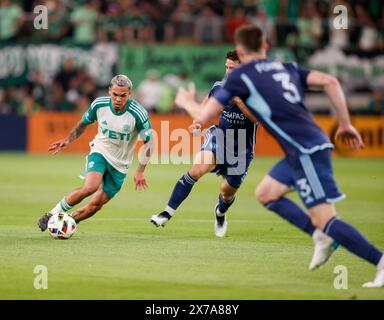 Austin, Texas, Stati Uniti. 18 maggio 2024. Il centrocampista dell'Austin FC Daniel Pereira (6) sposta il pallone durante una partita di Major League Soccer il 18 maggio 2024 ad Austin. Austin ha vinto, 3-2. (Credit Image: © Scott Coleman/ZUMA Press Wire) SOLO PER USO EDITORIALE! Non per USO commerciale! Foto Stock