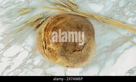 su civraxiu tipico pane sardo fatto di semola di grano Foto Stock