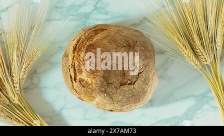 su civraxiu tipico pane sardo fatto di semola di grano Foto Stock