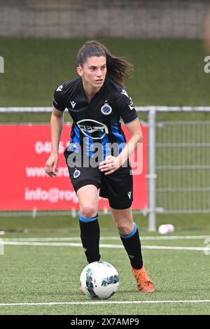 Aalter, Belgio. 18 maggio 2024. Febe Vanhaecke (3) del Club YLA nella foto durante una partita di calcio femminile tra Club Brugge Dames YLA e RSC Anderlecht nella nona partita in play-off 1 della stagione 2023 - 2024 della belga lotto Womens Super League, sabato 18 maggio 2024 ad Aalter, BELGIO. Crediti: Sportpix/Alamy Live News Foto Stock