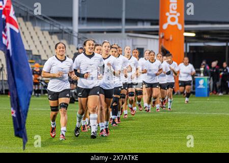 Christchurch, nuova Zelanda, 19 maggio 2024. Il capitano dei Black Ferns Kennedy Simon conduce la nuova Zelanda prima dello scontro tra i Black Ferns e il Canada al Christchurch's Apollo Projects Stadium. Crediti: James Foy/Alamy Live News Foto Stock