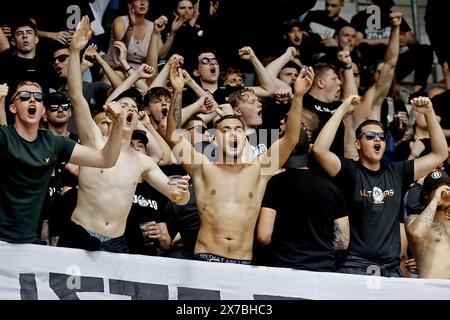 ALKMAAR - 19-05-2024, stadio AFAS. Eredivisie olandese stagione di calcio 2023 / 2024, durante la partita AZ - Utrecht. Tifosi dell'Utrecht Foto Stock