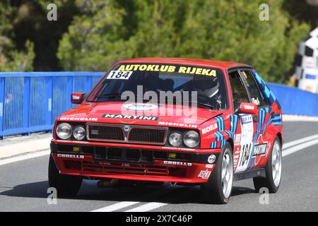 Sibenik, Croazia. 19 maggio 2024. Dorijan Kljun, croato, guida la sua Lancia Delta integrale durante la gara automobilistica internazionale Skradin 2024 'Trke priko Krke' a Skradin, Croazia, il 19 maggio 2024. Foto: Hrvoje Jelavic/PIXSELL credito: Pixsell/Alamy Live News Foto Stock