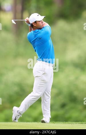 Kim Joo-hyung della Corea del Sud in azione durante la terza giornata del campionato PGA 2024 al Valhalla Golf Club il 18 maggio 2024 a Louisville, Kentucky. Foto Stock