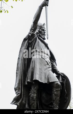 Alfredo il grande monumento a Winchester. Foto Stock