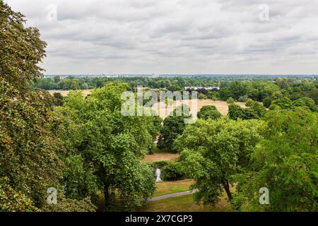 Home Park e la campagna di Windsor ai piedi del Castello di Windsor, Regno Unito. Foto Stock