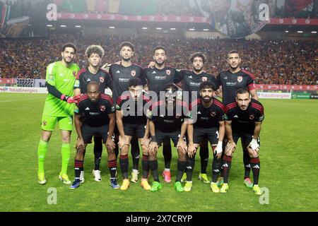 Rades, Tunisi, Tunisia. 18 maggio 2024. Squadra dell'al Ahly SC durante l'ultima partita di andata del club dei campioni africani CAF. Esperance sportive de Tunis (EST) contro al Ahly dell'Egitto allo stadio Rades. (Immagine di credito: © Chokri Mahjoub/ZUMA Press Wire) SOLO PER USO EDITORIALE! Non per USO commerciale! Foto Stock