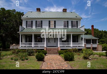 Davanti alla casa della piantagione McLeod a Charleston, South Carolina Foto Stock