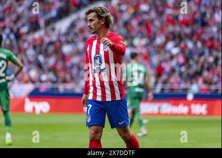 Madrid, Spagna. 19 maggio 2024. Antoine Griezmann dell'Atletico Madrid visto durante la partita di calcio della Liga EA Sports 2023/24 tra Atletico Madrid e CA Osasuna all'Estadio Metropolitano il 19 maggio 2024 a Madrid, Spagna. Credito: Agenzia fotografica indipendente/Alamy Live News Foto Stock