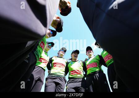 Bristol, Regno Unito, 19 maggio 2024. WESTERN Storm si accomoda durante la partita della Charlotte Edwards Cup tra Western Storm e South East Stars. Crediti: Robbie Stephenson/Gloucestershire Cricket/Alamy Live News Foto Stock