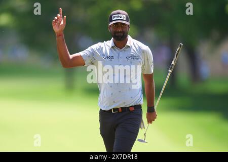 Sahit Theegala degli Stati Uniti in azione durante il quarto round del campionato PGA 2024 al Valhalla Golf Club il 19 maggio 2024 a Louisville, KE Foto Stock