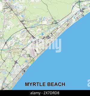 Myrtle Beach, South Carolina, Stati Uniti d'America poster art Illustrazione Vettoriale