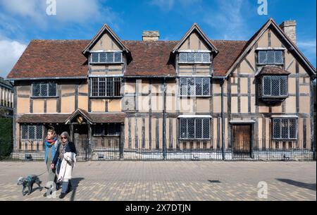 Luogo di nascita di Shakespeare in Henley Street, Stratford-upon-Avon, Warwickshire, Inghilterra, Regno Unito Foto Stock