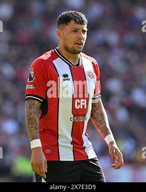 Gustavo Hamer di Sheffield United, durante la partita di Premier League Sheffield United vs Tottenham Hotspur a Bramall Lane, Sheffield, Regno Unito, 19 maggio 2024 (foto di Cody Froggatt/News Images) Foto Stock