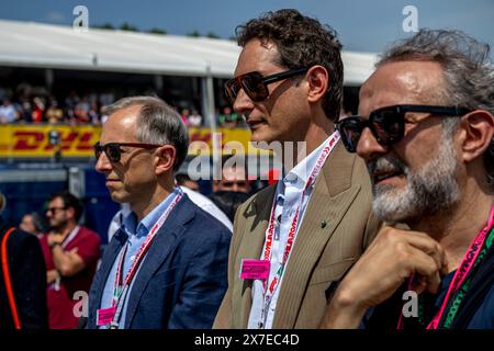 IMOLA, ITALIA: John Elkann, presidente della Ferrari, al Gran Premio di Formula 1 dell'Emilia Romagna 2024 sul circuito di Imola, Italia. Foto Stock