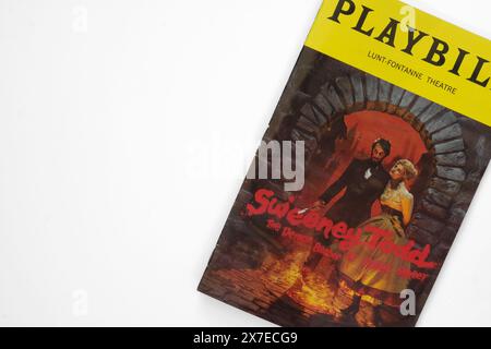 Spettacolo teatrale per Sweeney Todd: The Demon Barber di Fleet Street di Steven Sondheim presentato al Lunt-Fontanne Theatre di Broadway a New York City. Foto Stock
