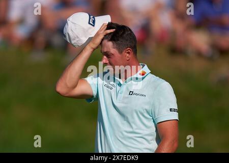 Viktor Hovland os Norway in azione durante il quarto round del campionato PGA 2024 al Valhalla Golf Club il 19 maggio 2024 a Louisville, Kentucky. Foto Stock