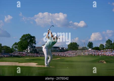 Viktor Hovland os Norway in azione durante il quarto round del campionato PGA 2024 al Valhalla Golf Club il 19 maggio 2024 a Louisville, Kentucky. Foto Stock