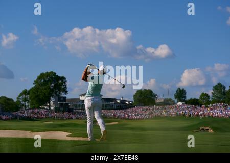 Viktor Hovland os Norway in azione durante il quarto round del campionato PGA 2024 al Valhalla Golf Club il 19 maggio 2024 a Louisville, Kentucky. Foto Stock