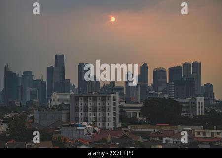 Giacarta, Indonesia - 6 maggio 2024. Una vista dello skyline di Giacarta nel pomeriggio. Foto Stock