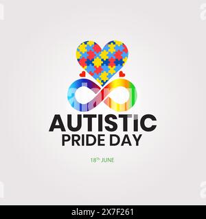 Vettore icona arcobaleno autistico otto simboli infinito. World autism Awareness Day, Understanding Love Concept, World Autism Spectrum Disorder Awareness Illustrazione Vettoriale