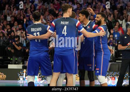 Orleans, Francia. 18 maggio 2024. Team France durante l'amichevole internazionale di pallavolo tra Francia e Paesi Bassi il 18 maggio 2024 alla Co'met Arena di Orleans, in Francia. Foto Laurent Lairys/ABACAPRESS. COM credito: Abaca Press/Alamy Live News Foto Stock