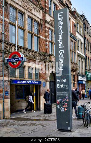 Passmore Edward's Library, Whitechapel High Street, Borough of Tower Hamlets, Londra, Inghilterra, Regno Unito Foto Stock