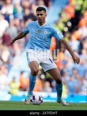 Manchester, Regno Unito. 19 maggio 2024. Rodri del Manchester City durante la partita di Premier League all'Etihad Stadium di Manchester. Il credito per immagini dovrebbe essere: Andrew Yates/Sportimage Credit: Sportimage Ltd/Alamy Live News Foto Stock