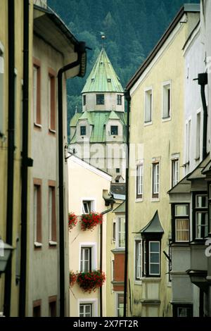 Austria, Hall in Tirolo, Torre Münzerturm Foto Stock