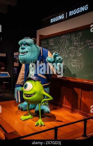 La mostra interattiva Science Behind Pixar al CaixaForum, Madrid, Spagna Foto Stock