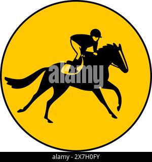 Logo Horse Jockey, logo di design. Illustrazione vettoriale Illustrazione Vettoriale